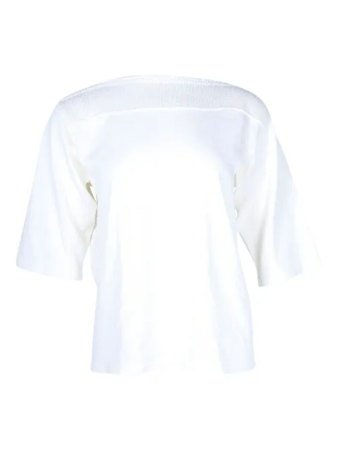 Hermès Pre-Owned boat-neck cotton T-shirt White NAPPUHKCL362422W