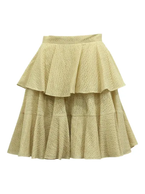 Alexander McQueen Pre-Owned lace tiered skirt Neutrals NAPPUGBCL177322W