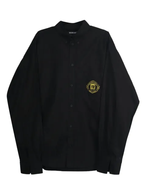 Balenciaga Pre-Owned Quest logo-embroidered shirt Black BAPUGBCL197554M