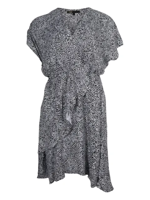 Maje ruffled surplice mini dress Black TONPUGBCL193376W