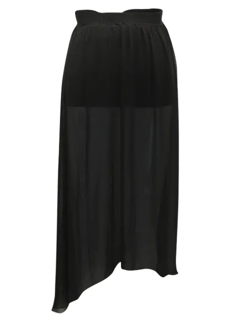 alice + olivia ruffle sheer midi skirt Black NAPPUGBCL154940W