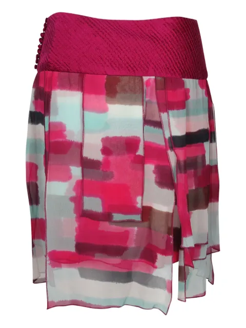DVF Diane von Furstenberg geometric-print layered mini skirt Pink NAPPUGBCL243366W