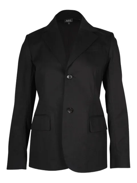 A.P.C. single-breasted cotton blazer Black TONPUGBCL249772W