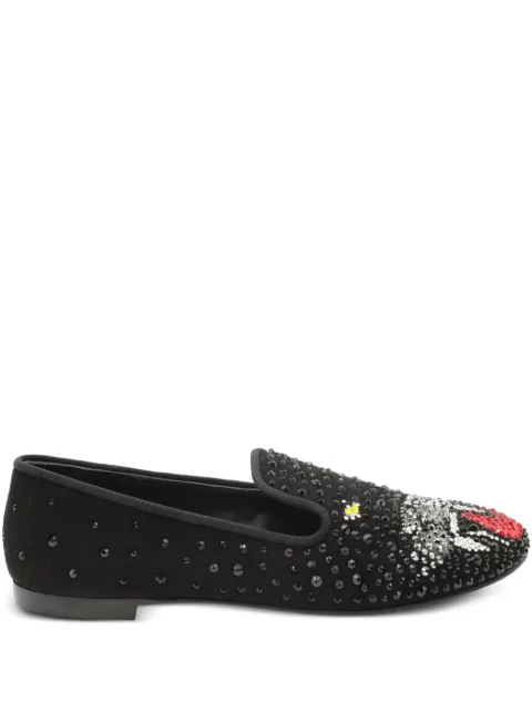 Giuseppe Zanotti Vintage panther crystal loafers Black NAPPUGBSH301282W