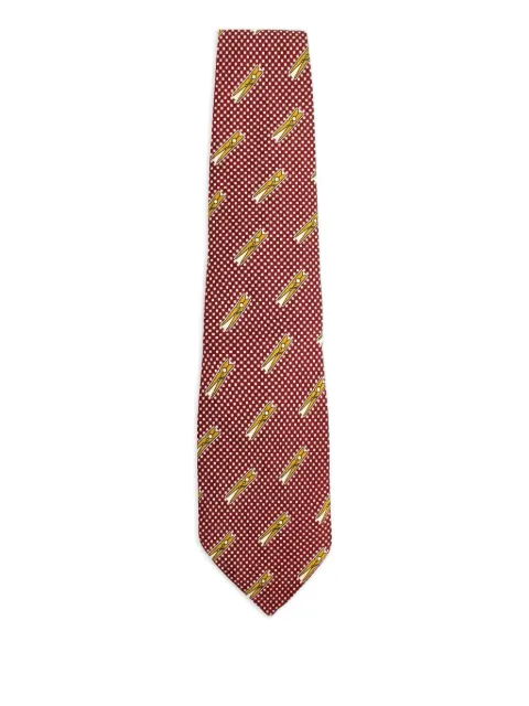 Moschino Pre-Owned clip-print silk tie Red MRPPUGBAC278161M