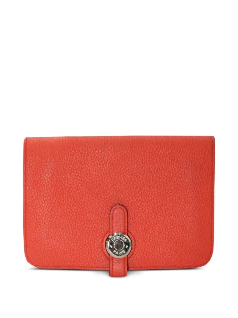 Hermès Pre-Owned Dogon leather compact wallet Orange NAPPUHKAC368479W