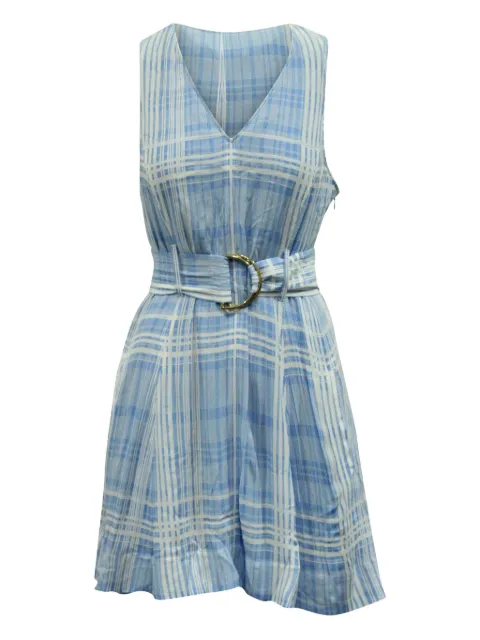 DVF Diane von Furstenberg plaid-pattern belted mini dress Blue TONPUGBCL150608W