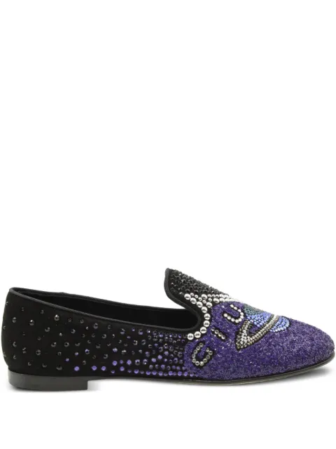 Giuseppe Zanotti Vintage Uranus Smoking crystal-embellished loafers Black NAPPUGBSH301297W
