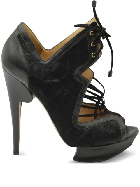 Nicholas Kirkwood 130mm pony-hair caged sandals Black NAPPUGBSH259363W