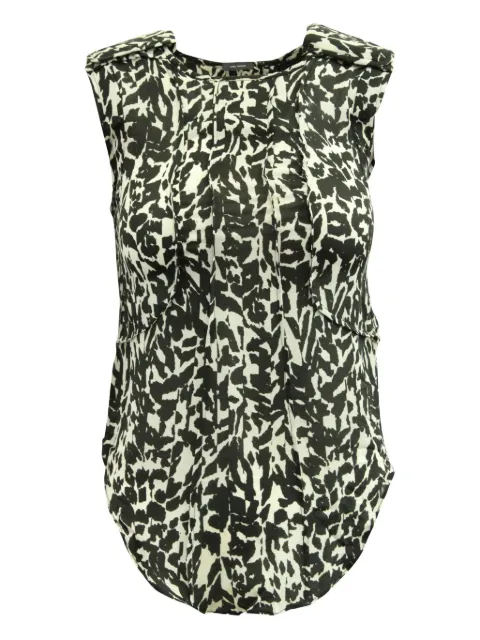 Isabel Marant Vintage animal-print pin-tucked top Black NAPPUGBCL155471W