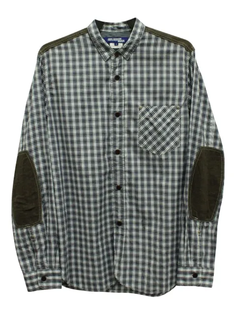Comme Des Garçons Pre-Owned plaid elbow-patch shirt Blue MRPPUGBCL188740M