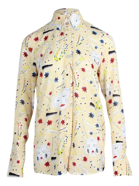 Victoria Beckham music motif-print shirt Yellow TONPUGBCL255123W