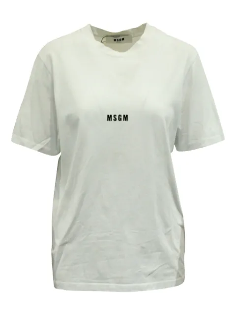 MSGM logo-print cotton T-shirt White NAPPUGBCL157577W