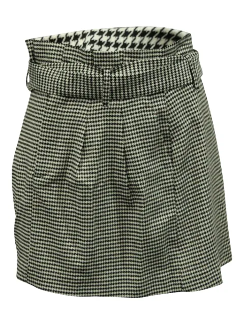 alice + olivia houndstooth belted mini skirt Black NAPPUGBCL156143W