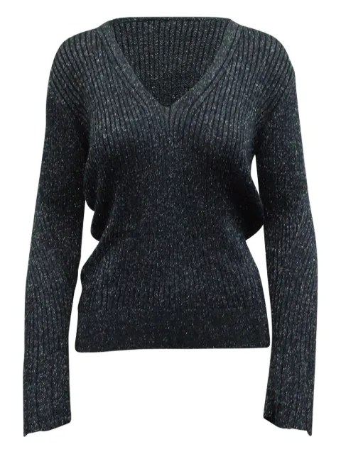 Chloé Pre-Owned ribbed metallic-thread sweater Blue NAPPUGBCL175870W