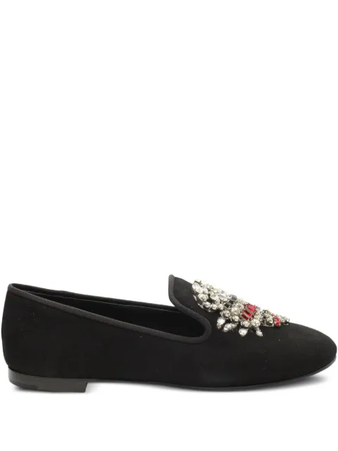Giuseppe Zanotti Vintage scorpion-embellished flat loafers Black NAPPUGBSH301293W
