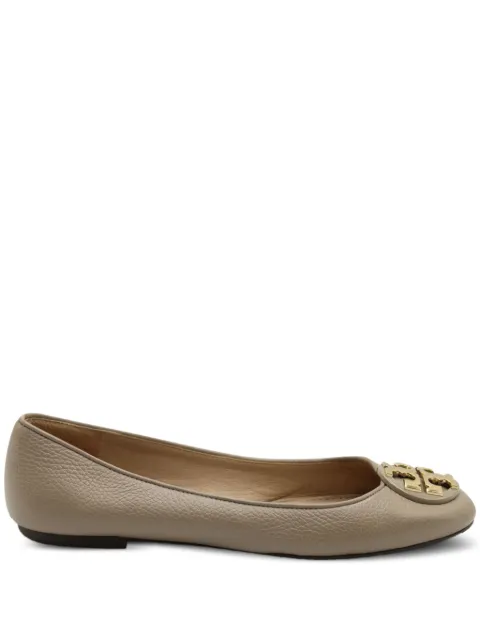 Tory Burch Reva logo-detail round-toe ballet flats Grey TONPUG