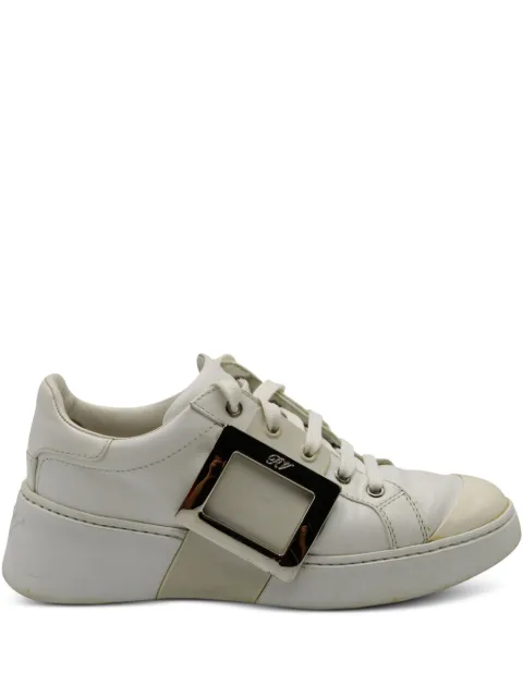 Roger Vivier Vintage Viv Skate metal-buckle sneakers Neutrals TONPUGBSH140512W