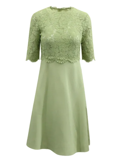Mario Valentino Vintage lace quarter-sleeve mini dress Green NAPPUGBCL126414W