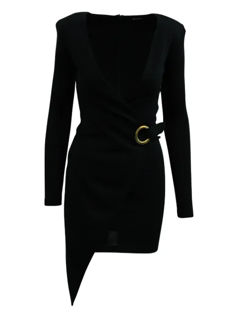 Balmain Pre-Owned wrap-dress buckle mini dress Black NAPPUGBCL125300W