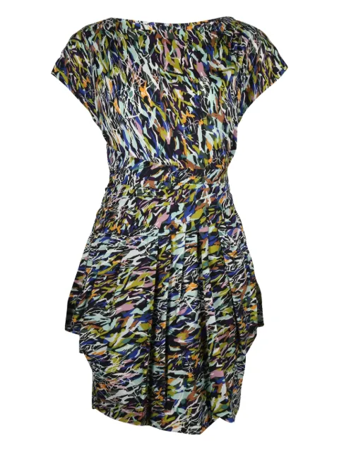 DVF Diane von Furstenberg abstract-print gathered dress Blue NAPPUGBCL194650W