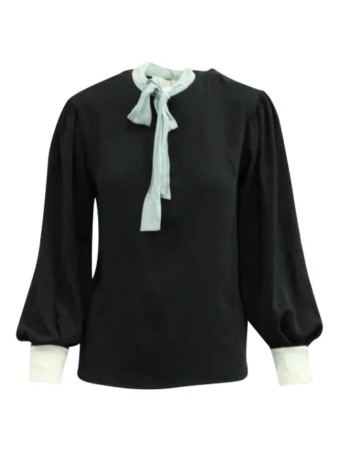 SANDRO bow-detail long-sleeved blouse Black TONPUGBCL149204W