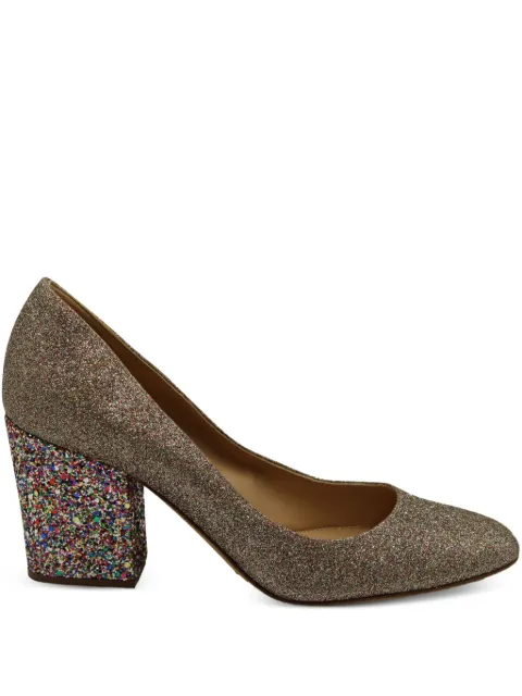 Sergio Rossi Vintage glitter block-heel pumps Brown NAPPUGBSH126164W
