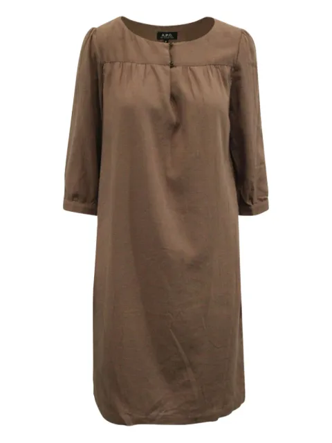 A.P.C. belted cotton midi dress Brown NAPPUGBCL154903W