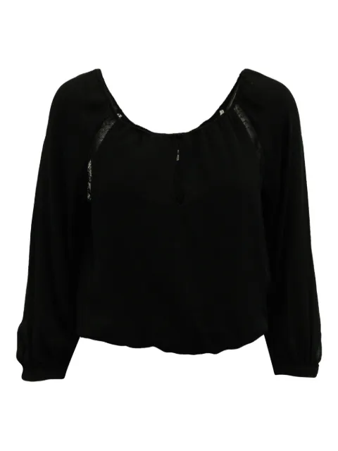 alice + olivia lace-detail silk blouse Black NAPPUGBCL126319W