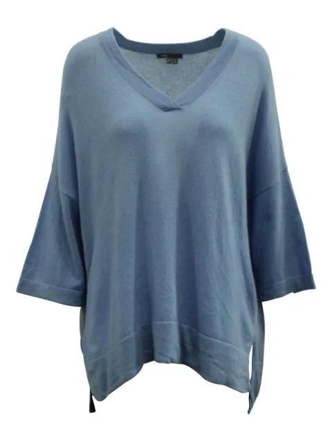 Vince V-neck three-quarter sleeve top Blue NAPPUGBCL126254W