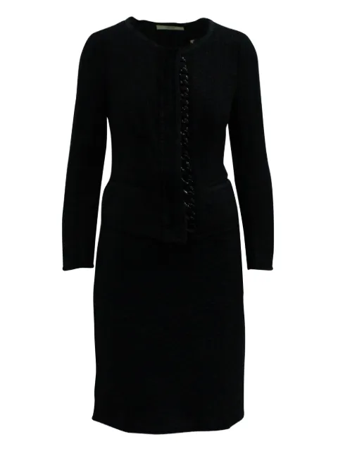 Prada Pre-Owned bouclé-texture skirt suit Black NAPPUGBCL114377W