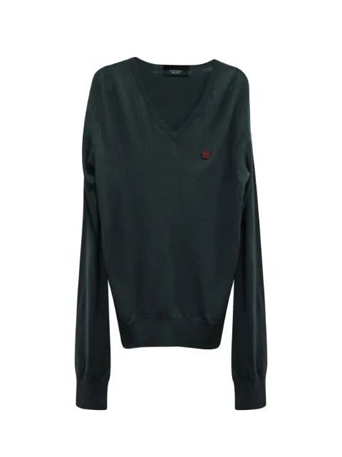 Viktor & Rolf Vintage V-neck fine-knit jumper Grey MRPPUGBCL119797M