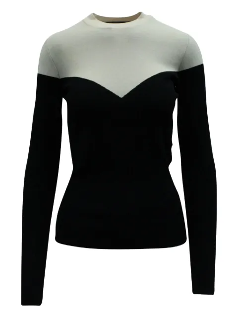 Paule Ka bi-colour ribbed top Black NAPPUGBCL116354W
