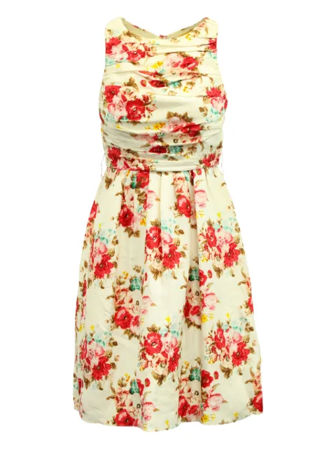 alice + olivia floral-print open-back mini dress White NAPPUGBCL153130W