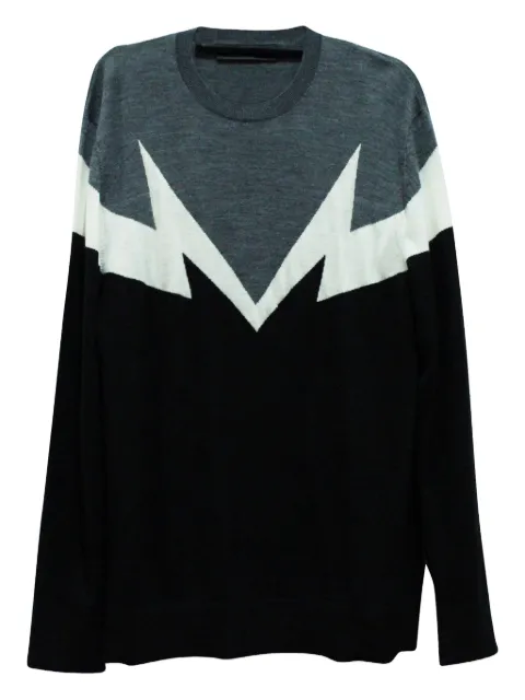 Neil Barrett Double Sonic long-sleeve wool sweater Blue MRPPUGBCL119734M
