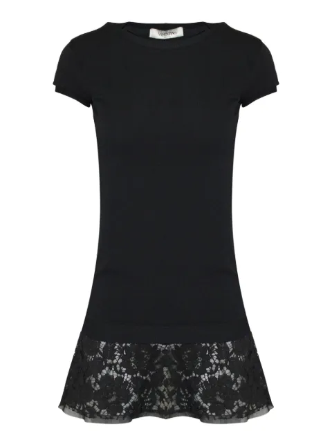 Mario Valentino Vintage lace-hem T-shirt mini dress Black NAPPUGBCL154952W