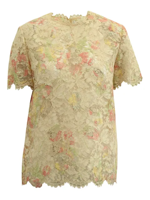 Mario Valentino Vintage floral-lace blouse Yellow NAPPUGBCL126391W