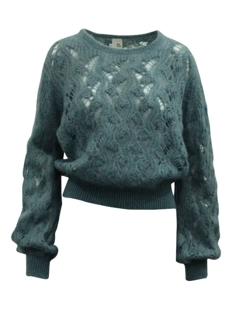 Iris & Ink crochet-knit sweater Blue TONPUGBCL141535W