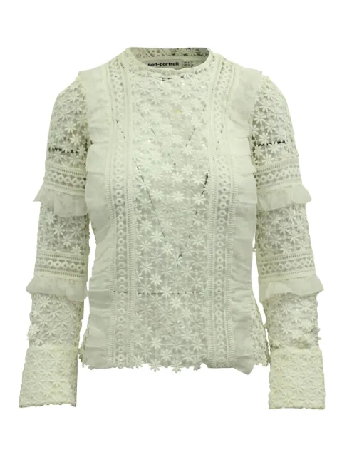 Self-Portrait floral-lace blouse White NAPPUGBCL162156W