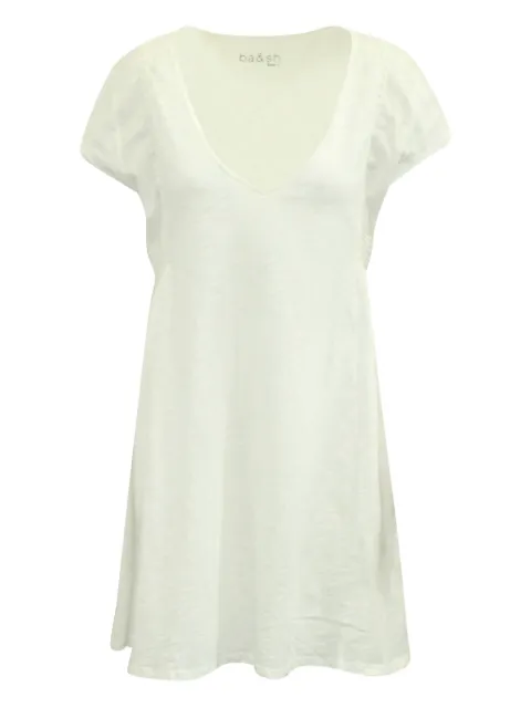 Ba&Sh V-neck gathered-fold mini dress White NAPPUGBCL148999W