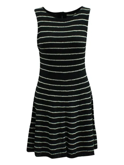 alice + olivia Monah striped mini dress Black NAPPUGBCL125302W