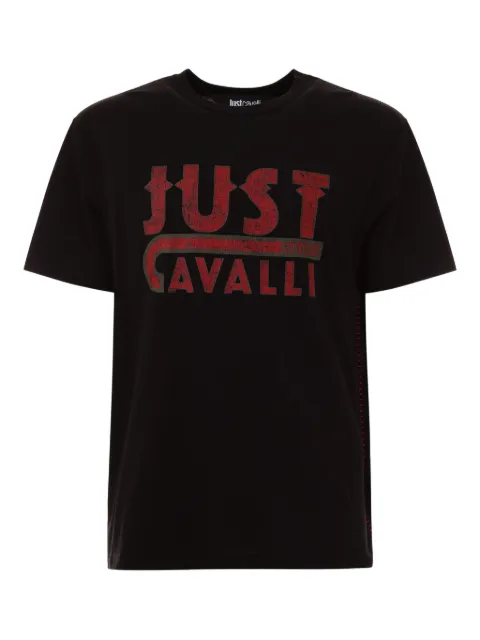 Just Cavalli logo-print short-sleeve T-shirt Black 79OAHE22CJ110