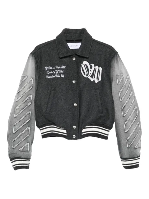 Off-White varsity-style bomber jacket Black OWEK00MF25DEN0010801