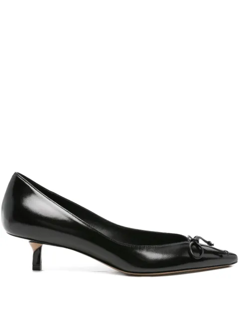 Jacquemus bow-detail kitten-heel pumps Black FOW00179AC18A07