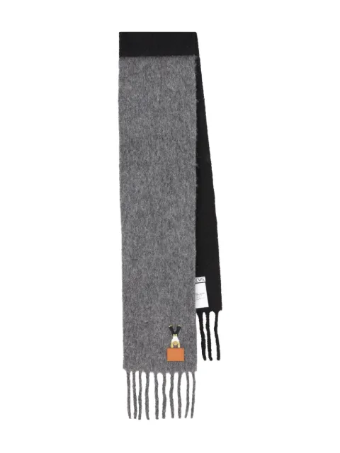 LOEWE fringed wool scarf Grey FSF4SS1W03