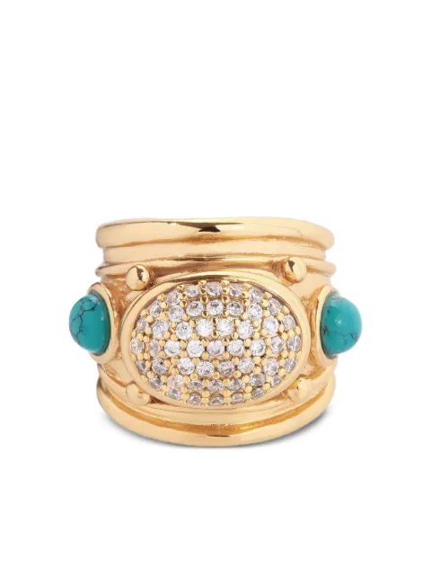 Gas Bijoux Simone turquoise zircon ring White GSIMONEOS
