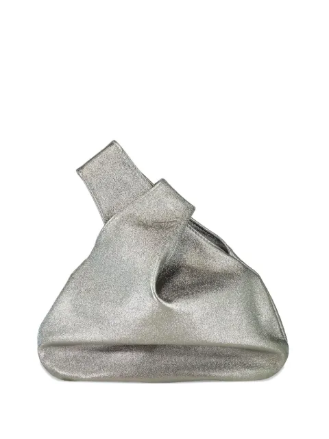 MARY SMALLWOOD Nexus knotted metallic clutch Grey MSNXTTNM