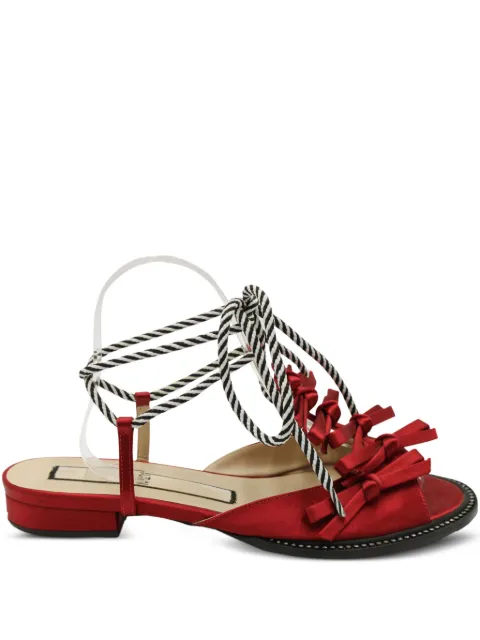 Nº21 ankle-tie bow sandals Red TONPUGBSH140117W