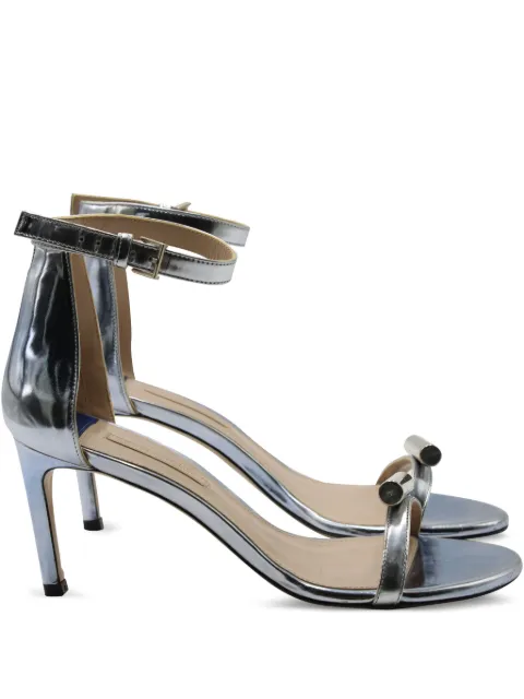 Stuart Weitzman metallic-finish leather sandals Silver TONPUGBSH150600W