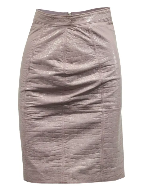 MSGM croc-effect pencil mini skirt Pink TONPUGBCL149783W